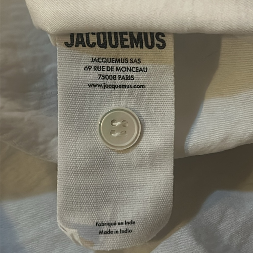 JACQUEMUS Bahia Brodée Twist-front Embellished Twill Mini Dress - Picture 6 of 8